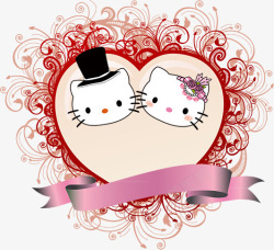 结婚猫咪猫咪花纹婚礼logo图标高清图片
