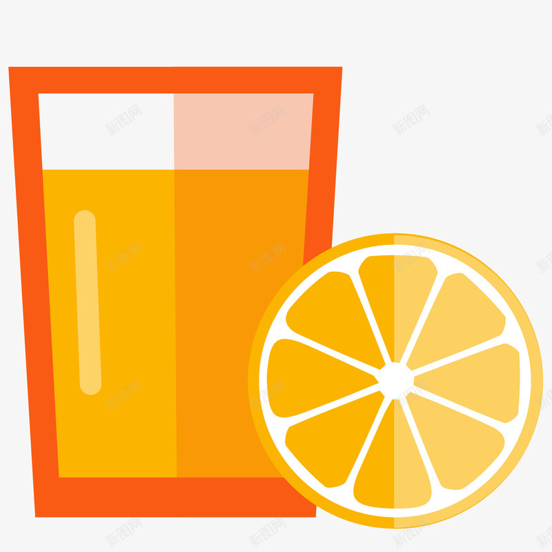 卡通一杯橙色橙汁矢量图ai免抠素材_新图网 https://ixintu.com 卡通 杯子 果汁 橙汁 橙色 饮料 矢量图