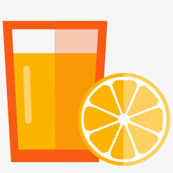 卡通一杯橙色橙汁矢量图素材