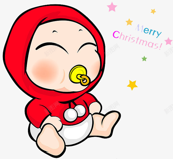 卡通圣诞节出生的婴儿png免抠素材_新图网 https://ixintu.com 免抠孩子 出生的婴儿 可爱的婴儿 圣诞节 奶嘴 星星 生老病死