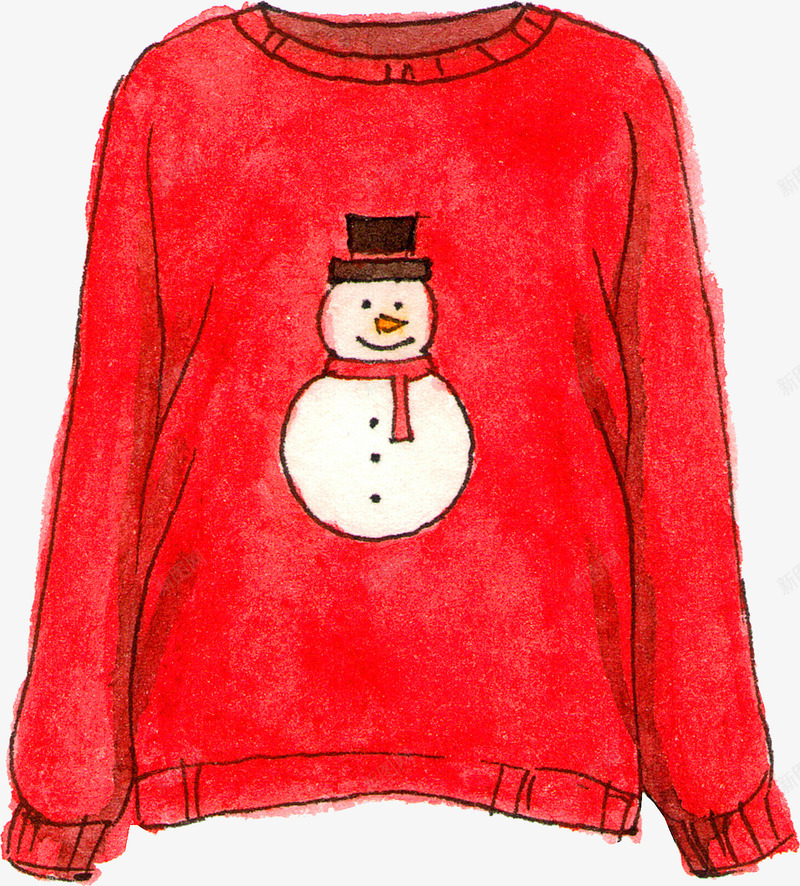 雪人图案的女士上衣png免抠素材_新图网 https://ixintu.com 冬季 圣诞节 女士上衣 漂亮的 红色上衣 雪人图案