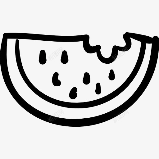 概述了片西瓜图标png_新图网 https://ixintu.com 健康食品 切片 夏季 手工绘制 概述 水果 甜点 西瓜 轮廓 食品