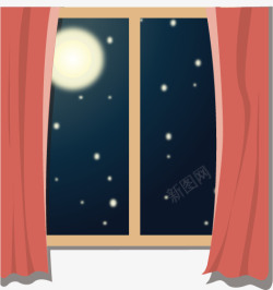 黑夜的月亮背景图飘雪的窗外高清图片