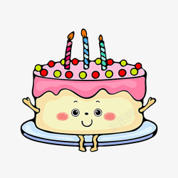 萌哒卡通可爱的生日蛋糕高清图片