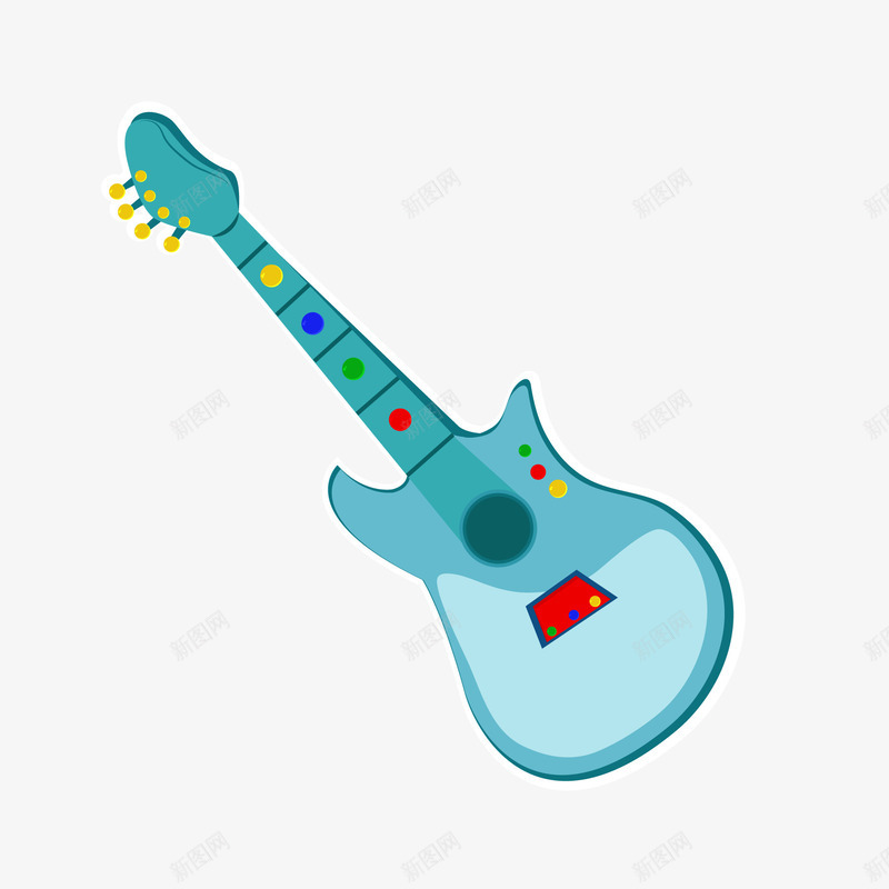 卡通蓝色的电吉他矢量图ai免抠素材_新图网 https://ixintu.com 儿童吉他 创意 卡通 玩具 电吉他 蓝色 矢量图
