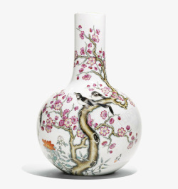 白瓷茶具花鸟瓶子高清图片