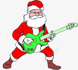 玩电吉他的圣诞老人素材