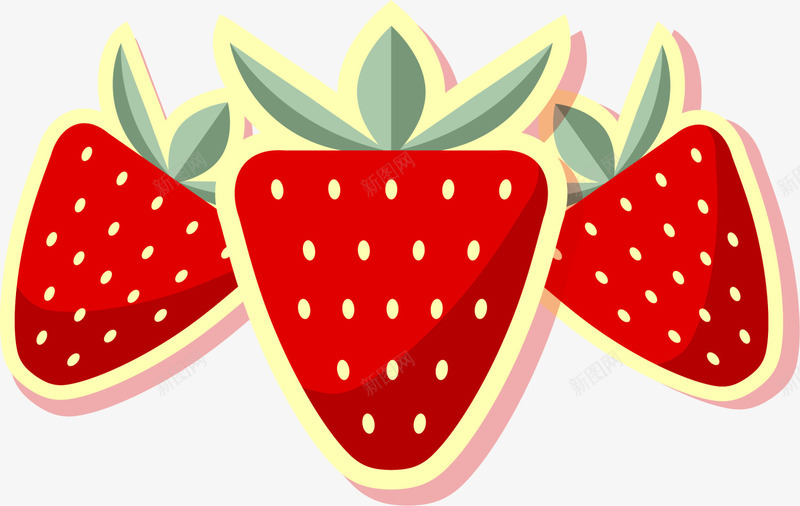 黄色卡通草莓png免抠素材_新图网 https://ixintu.com 手绘水果 果实 水果 简约果实 红色草莓 装饰图案