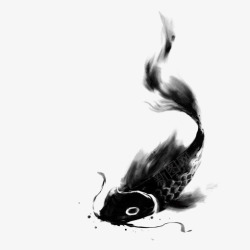 创意金鱼中国风水墨金鱼高清图片