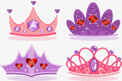 紫色皇冠粉色紫色浪漫皇冠矢量图高清图片