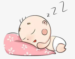 夜晚睡着的宝宝卡通婴儿高清图片