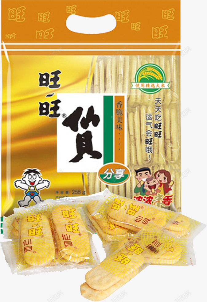 旺旺仙贝png免抠素材_新图网 https://ixintu.com 仙贝 休闲食品 美味 美食 雪饼 零食