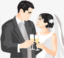 结婚的人卡通结婚的新人高清图片
