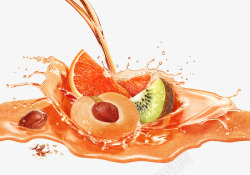 橙色水果果汁装饰图案素材