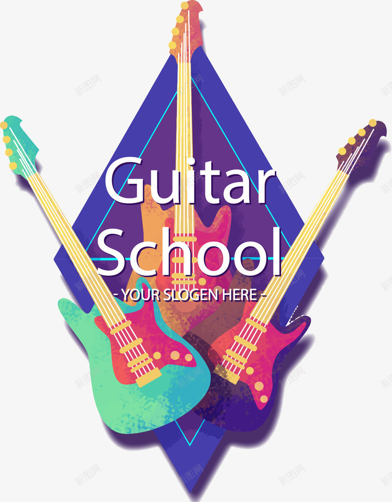 手绘吉他图标png_新图网 https://ixintu.com LOGO 吉他 吉他学校 图标 手绘 摇滚 音乐