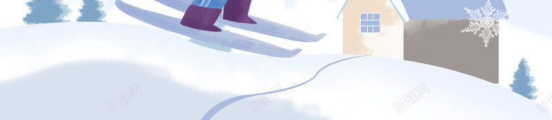 雪场滑雪背景元素psd免抠素材_新图网 https://ixintu.com 小人 小雪 手绘背景元素 树枝 滑雪 滑雪橇 雪景
