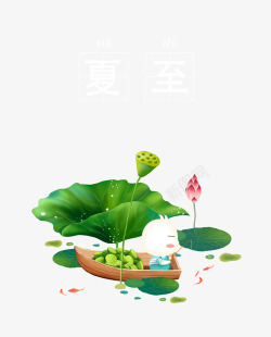 夏至中国风荷花素材