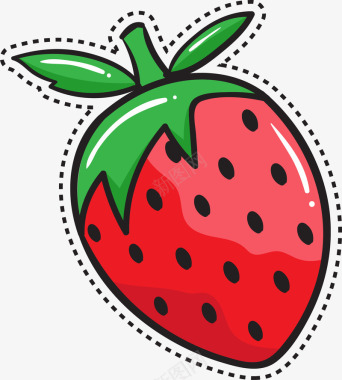 红色草莓标矢量图图标图标