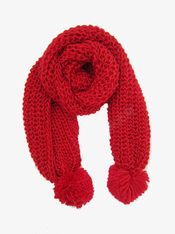 大红色毛线围巾素材