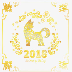 2018金色狗年春节片素材