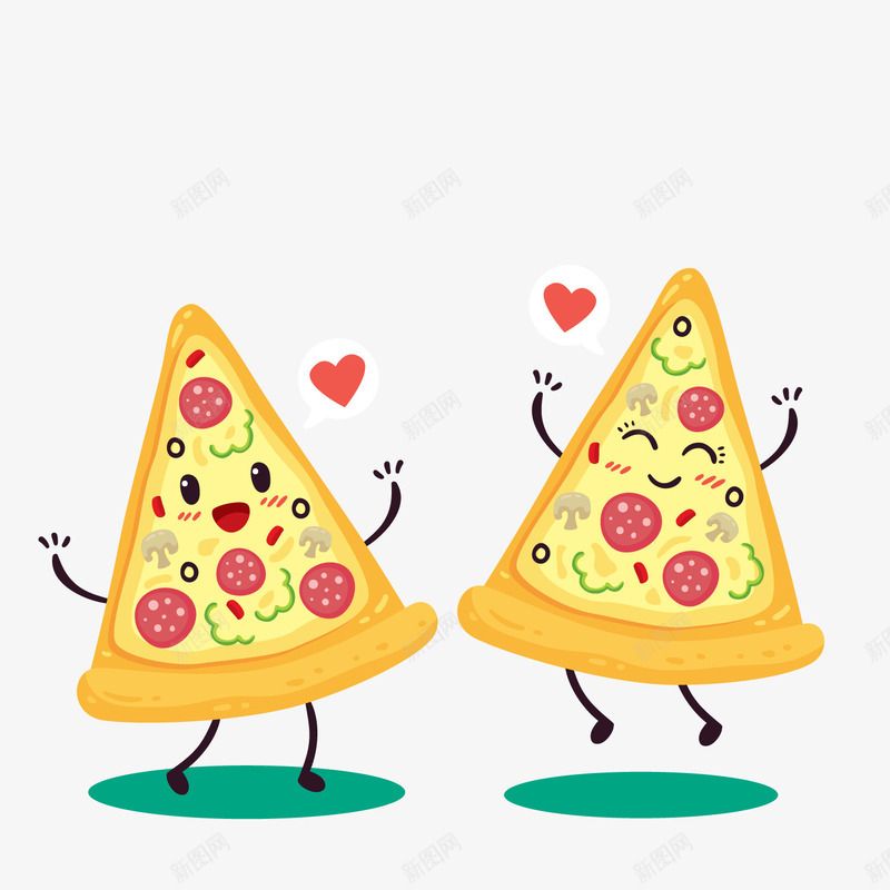 可爱表情三角披萨png免抠素材_新图网 https://ixintu.com 三角披萨 卡通披萨 卡通食物 可爱表情 背景装饰
