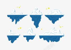 冰雪冰山背景冰山矢量图高清图片
