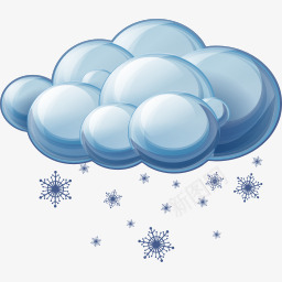 下雪白云质感天气图标图标