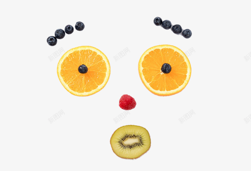 创意水果表情png免抠素材_新图网 https://ixintu.com 创意素材 奇异果 橙子 水果 草莓