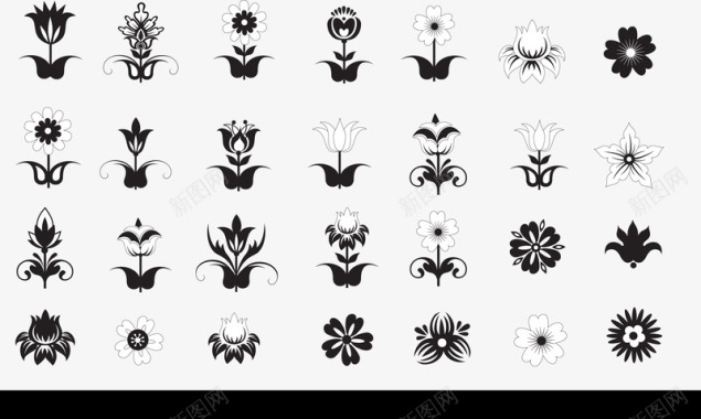 花卉矢量图图标图标