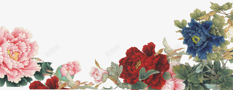 花开富贵png免抠素材_新图网 https://ixintu.com 2017元旦快乐 元旦背景图 喜迎元旦 花 花开富贵 装饰