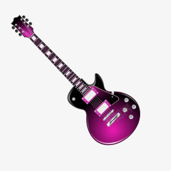 乐器紫黑色渐变质感吉他矢量图素材