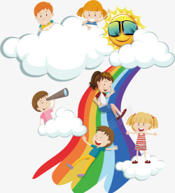 孩子滑梯彩虹滑梯高清图片