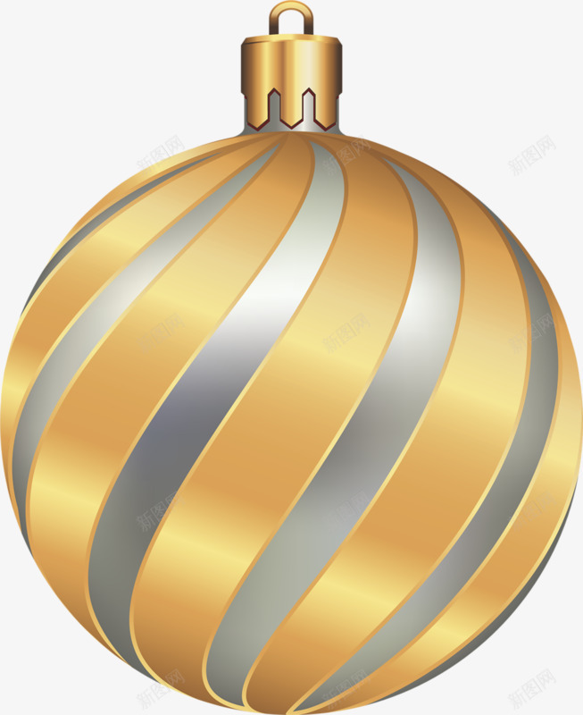 一个金黄色的球png免抠素材_新图网 https://ixintu.com 球 装饰品 金色 银色