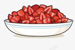 卡通红色一盘草莓素材