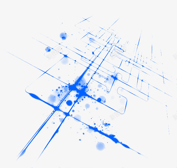 蓝色科技感线条png免抠素材_新图网 https://ixintu.com 免抠图片 科技 科技感 线条 线条科技 蓝色 蓝色线条
