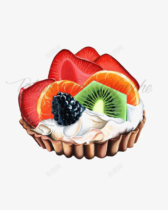 水果甜品png免抠素材_新图网 https://ixintu.com 下午茶 卡通 圣代 手绘 桑葚 橘子 猕猴桃 甜点 草莓