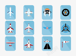 飞行货机简约扁平飞机元素方形图标高清图片