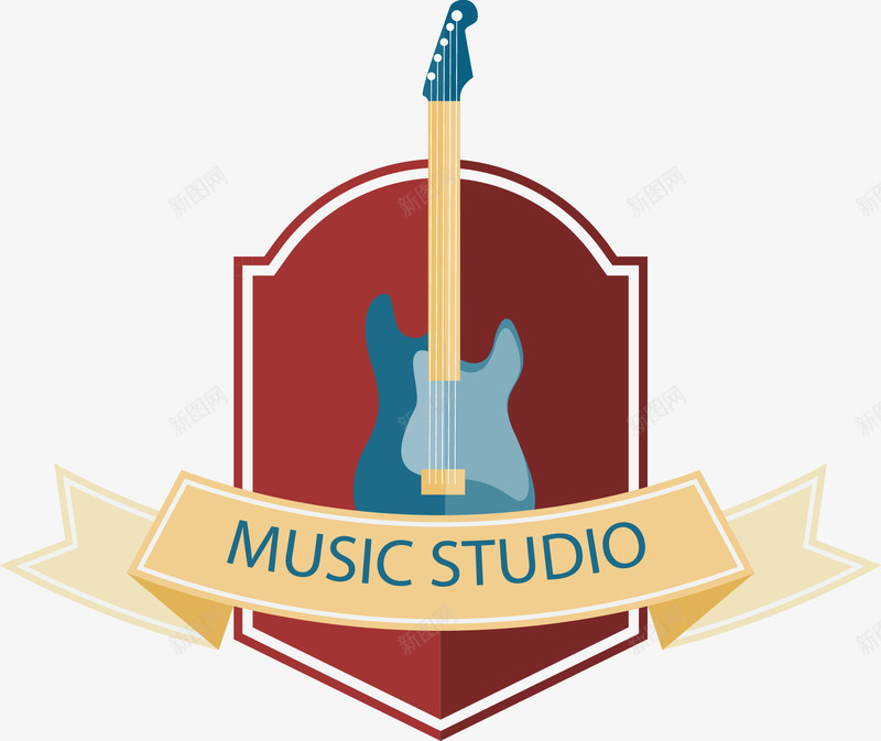 一个音乐工作室LOGO图图标png_新图网 https://ixintu.com 吉他 工作室 工作室LOGO 工作室logo 音乐图标 音乐工作室