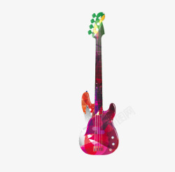 紫色炫酷吉他矢量图素材