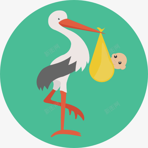 鹳图标png_新图网 https://ixintu.com 出生 动物 孩子和婴儿 宝贝 新生儿 鸟 鹳