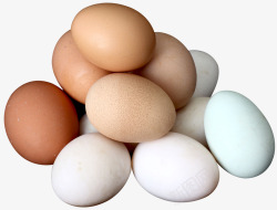 一堆不同颜色的鸡蛋素材