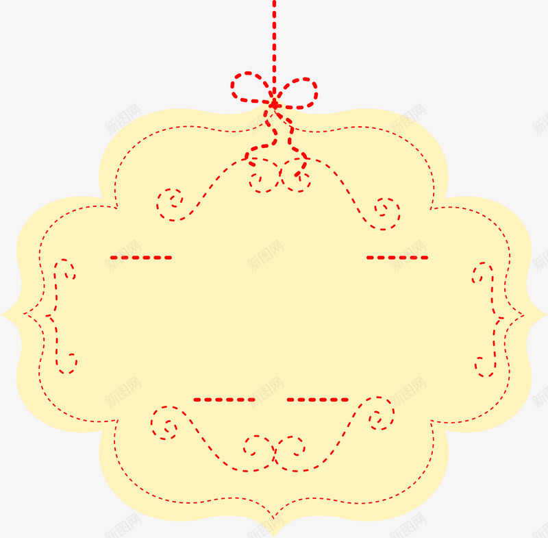 黄色线条挂饰png免抠素材_新图网 https://ixintu.com 免抠PNG 挂饰 标签 线条 装饰 边框纹理 黄色