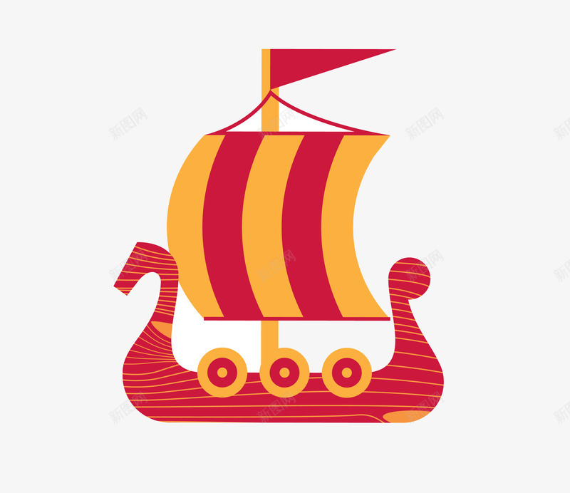 维京海盗船png免抠素材_新图网 https://ixintu.com 北欧海盗 帆船 海盗 维京人 维京风格