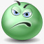 不高兴的脸表情符号Green图标图标