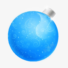 蓝色卡通炸弹圣诞礼物装饰物素材