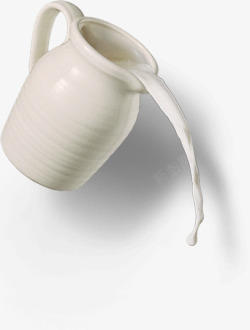 白色的陶瓷瓶装着新鲜的牛奶素材