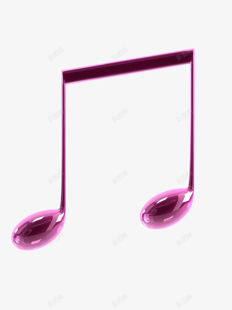紫色质感卡通音符图标png_新图网 https://ixintu.com 3D立体音符 紫色质感卡通音符 艺术 金属音符 音符 音符标识