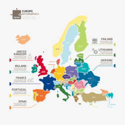 创造性欧洲地图素材