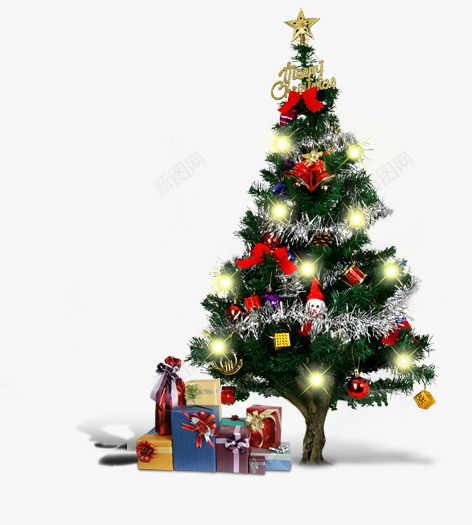 圣诞树彩灯圣诞树圣诞礼物png免抠素材_新图网 https://ixintu.com 圣诞树 圣诞礼物 彩灯