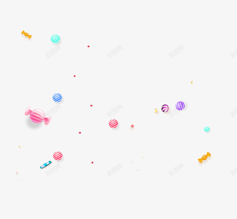 彩色糖果装饰图案png免抠素材_新图网 https://ixintu.com 创意设计 彩色 糖果 背景 节日 装饰图案